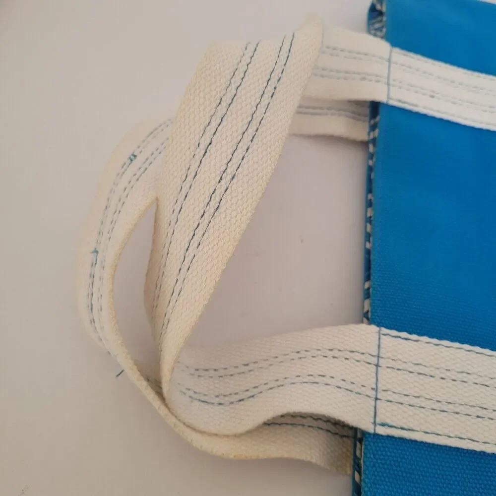 Michael‎ Kors Island Capri Tote Bag Blue White Large Shopper Canvas Cotton